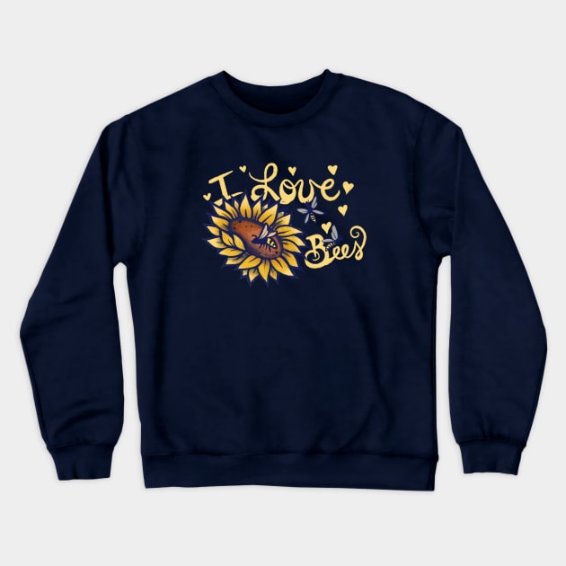 I love bees Crewneck Sweatshirt by bubbsnugg